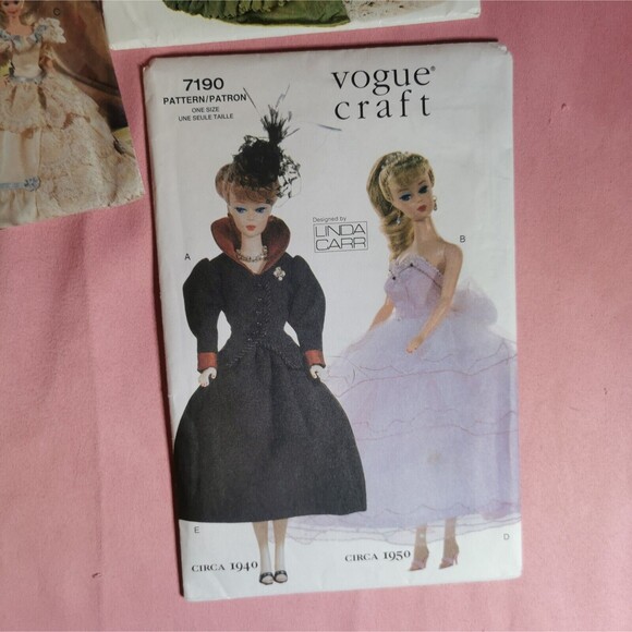 Barbie Doll Sewing Pattern Lot Vogue Silkstone Dress Clothes Skirt Top Custom - Picture 2 of 10